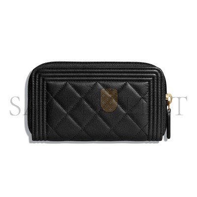 CHANEL BOY CHANEL ZIP WALLET A80566 Y07659 94305 (15.5*9*2cm)